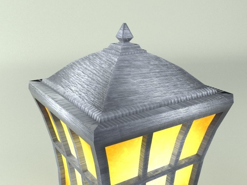 Outdoor Lamp Lantern Low-poly 3D model_3