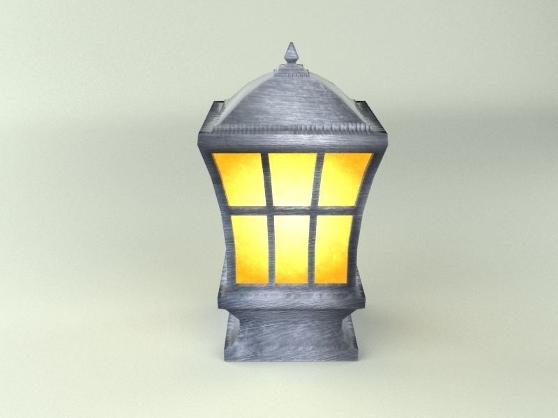 Outdoor Lamp Lantern Low-poly 3D model_2
