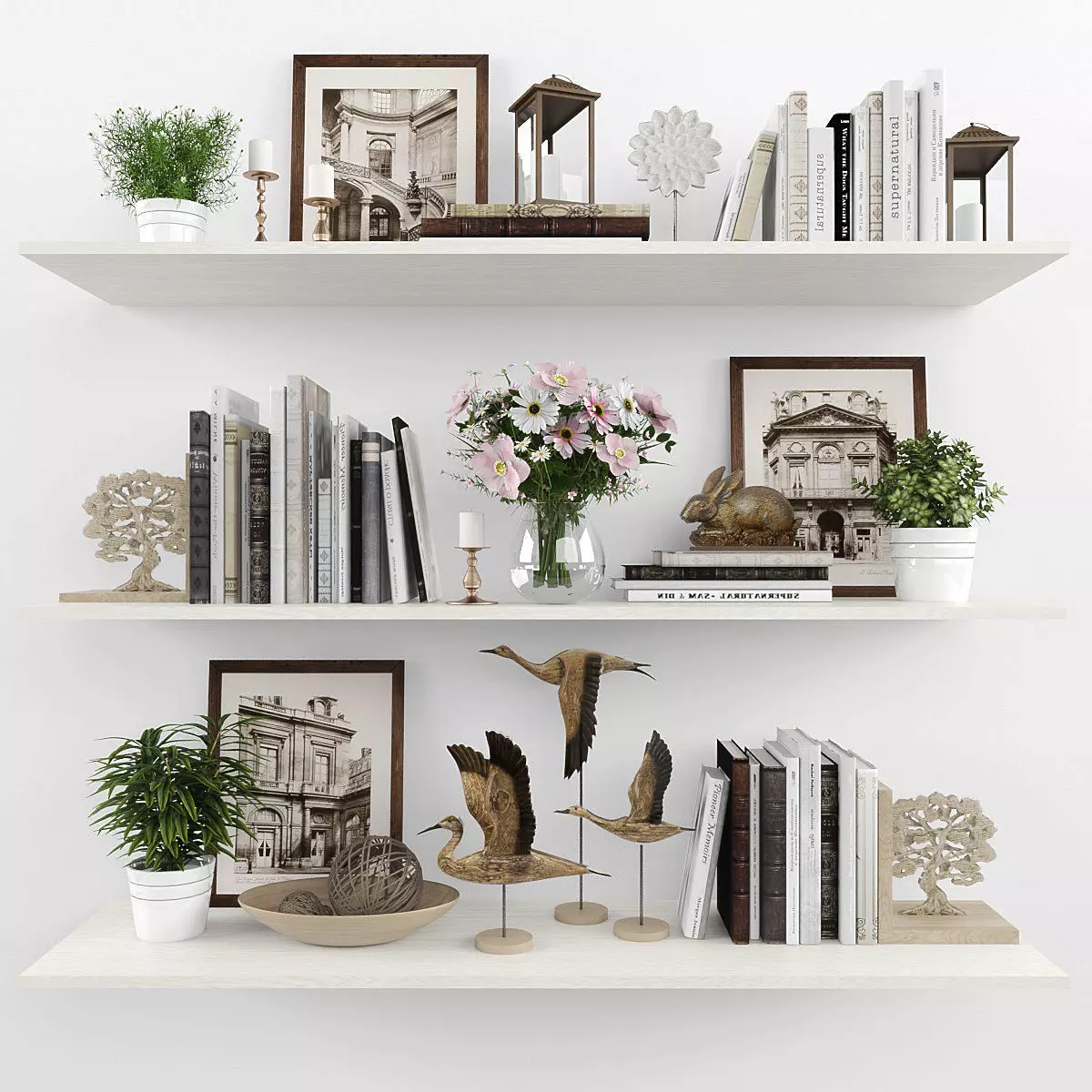 Decorative set Low-poly 3D model_0