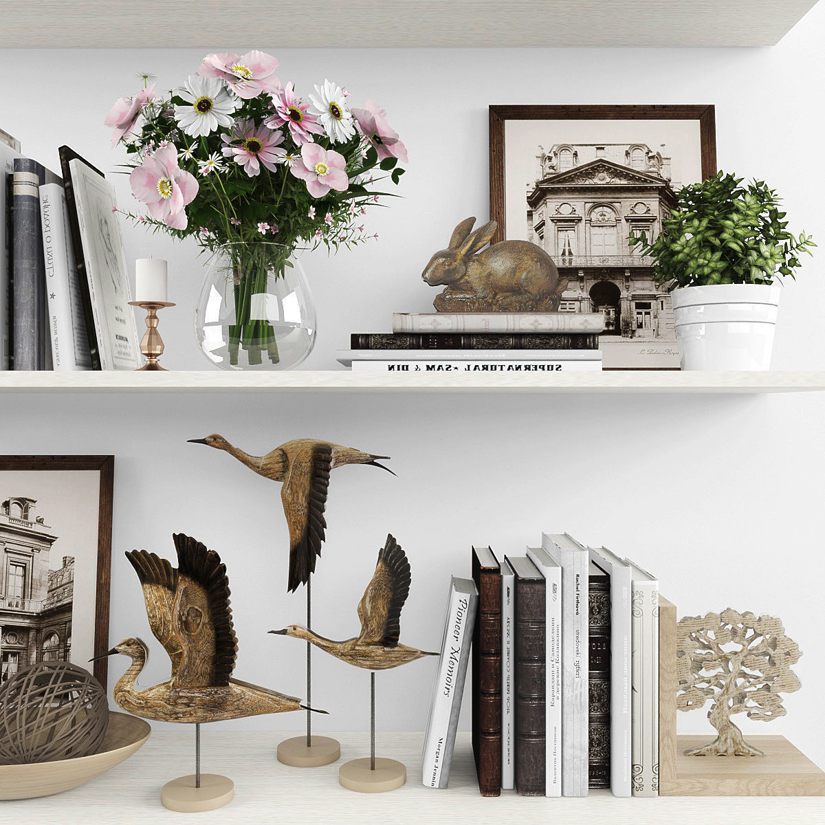 Decorative set Low-poly 3D model_1