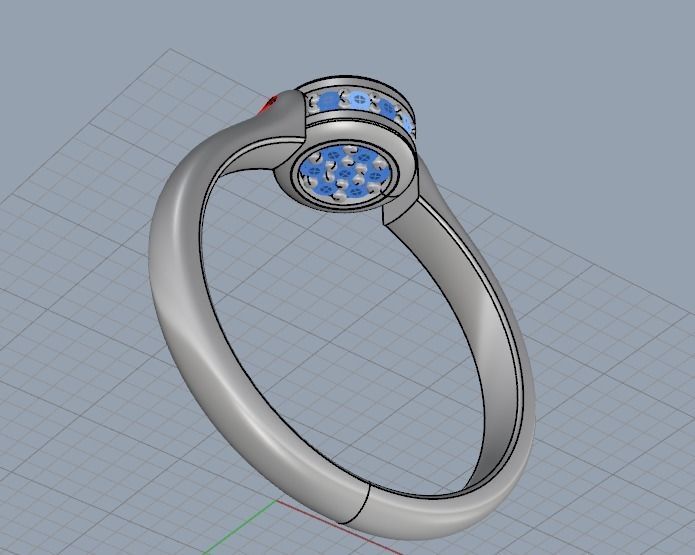 Pandora aquamarine and diamond bracelet 3D print model_14