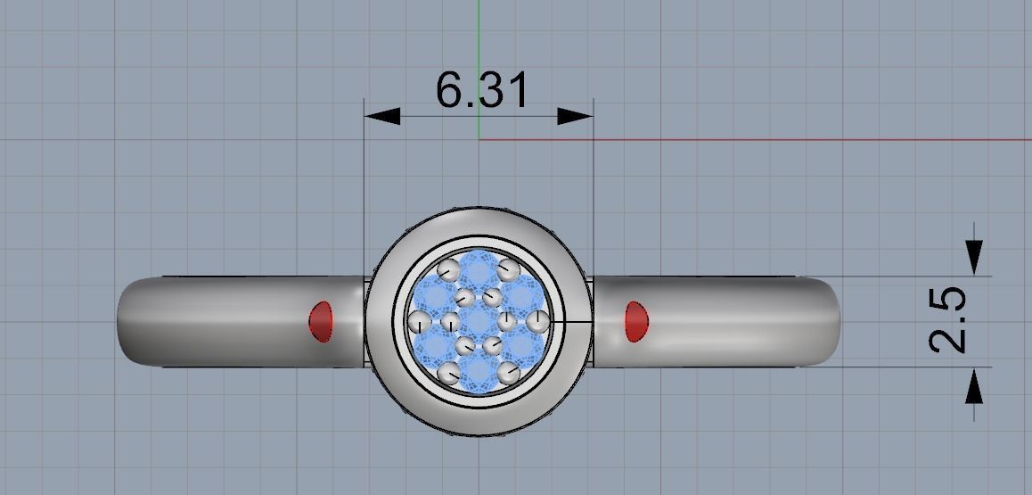 Pandora aquamarine and diamond bracelet 3D print model_18