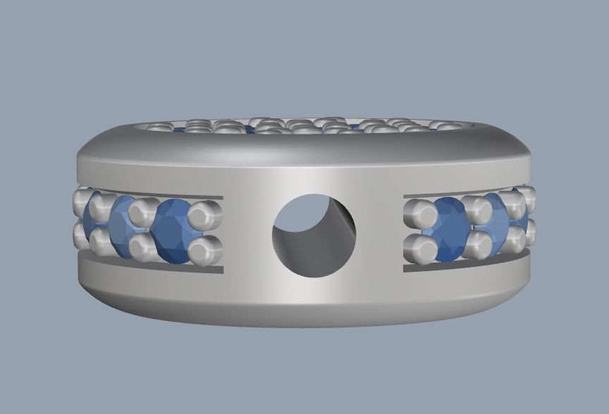 Pandora aquamarine and diamond bracelet 3D print model_13