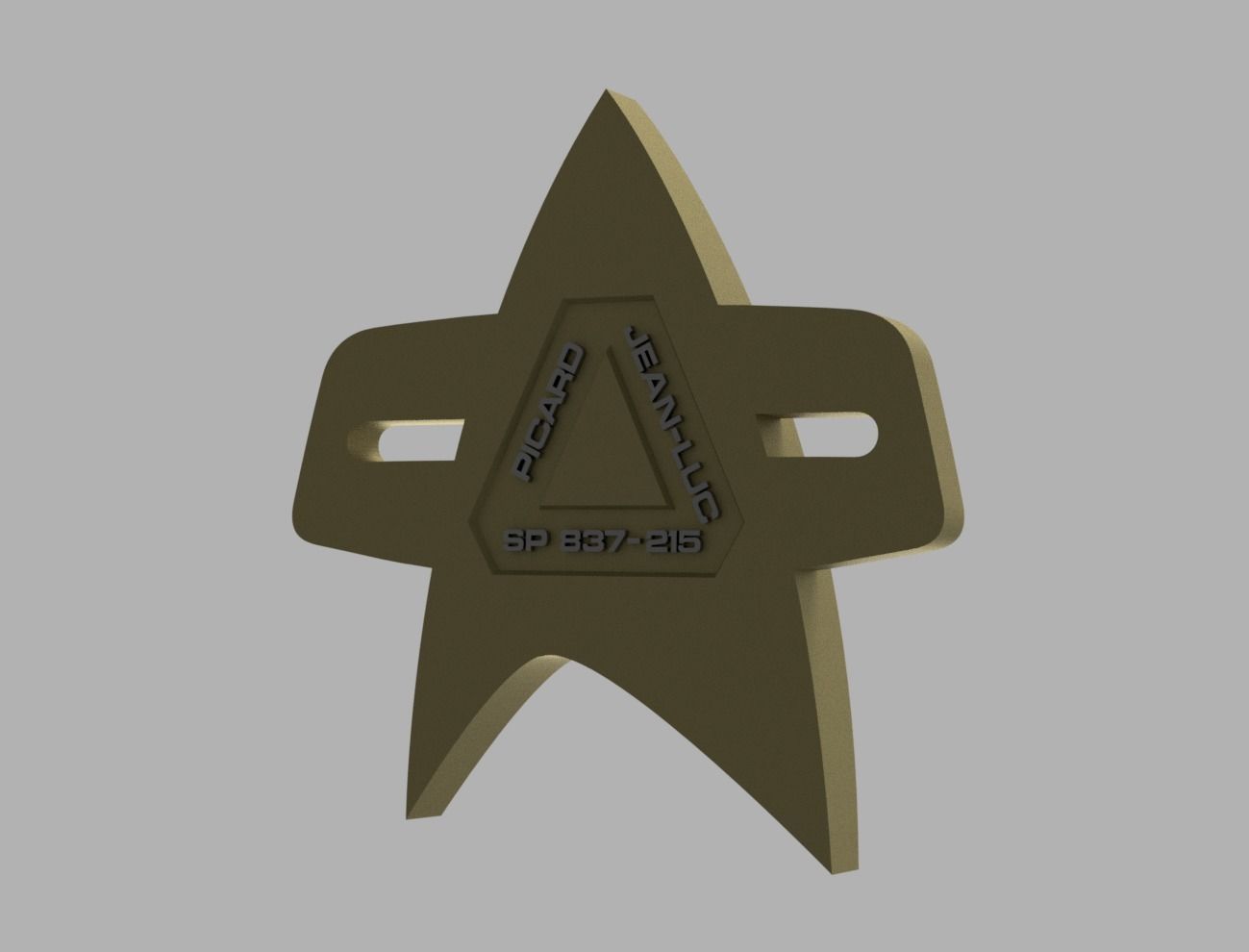Star Trek PICARD Badge with  3D model_3
