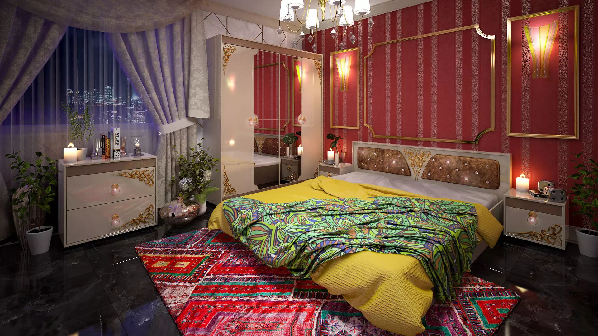Bedroom in arabic style 3D model