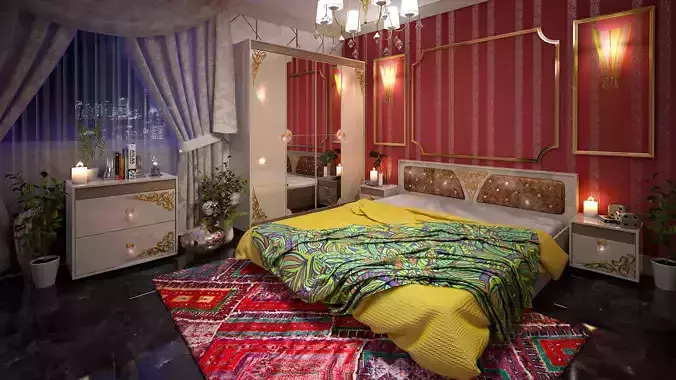 Bedroom in arabic style