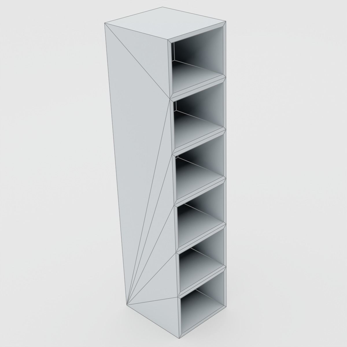 6 Wooden Scandinavian shelves 3D model_3