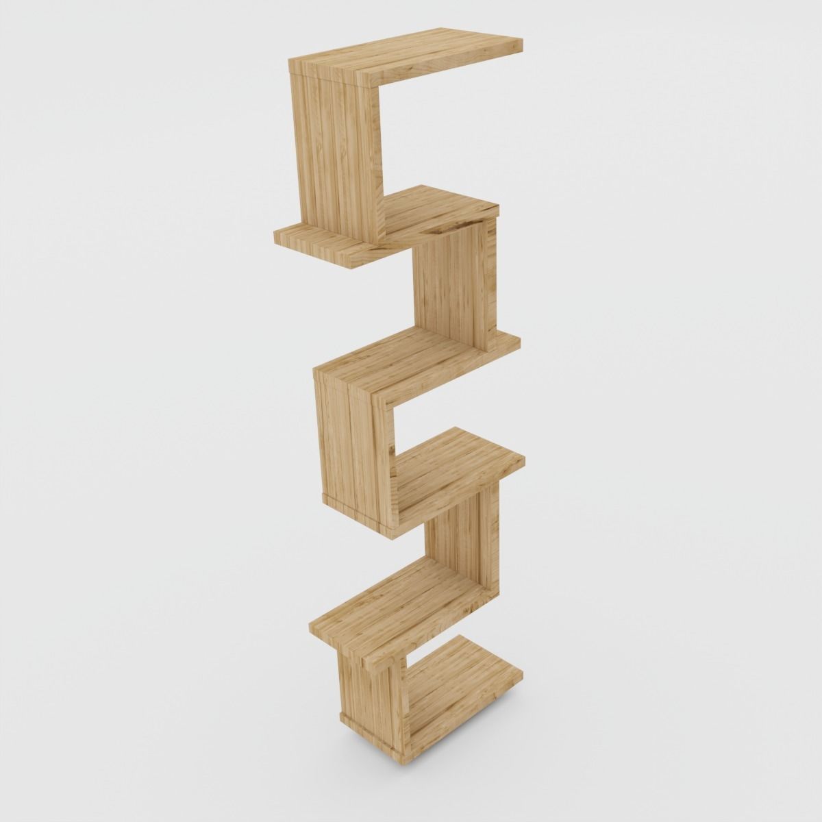 6 Wooden Scandinavian shelves 3D model_10