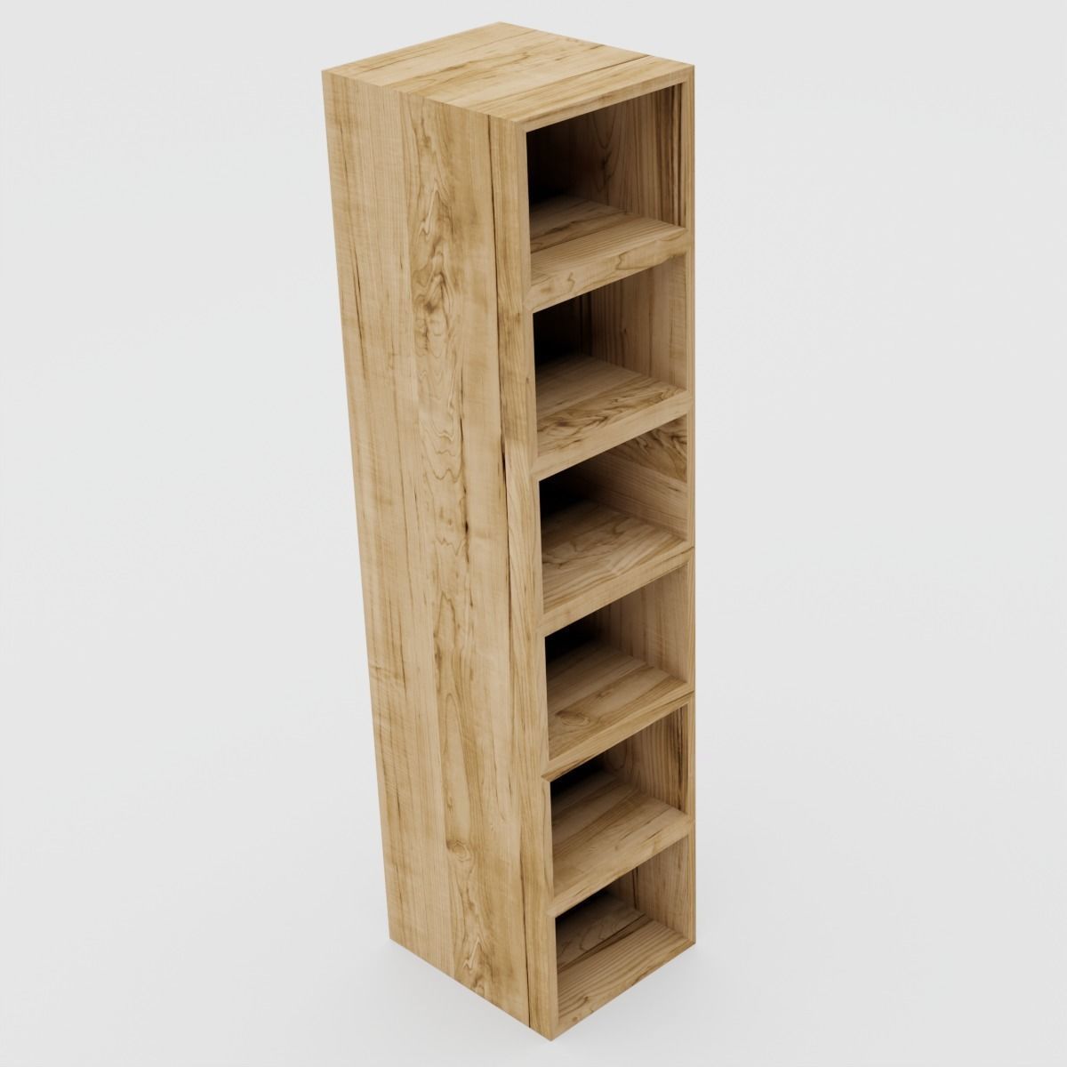6 Wooden Scandinavian shelves 3D model_2