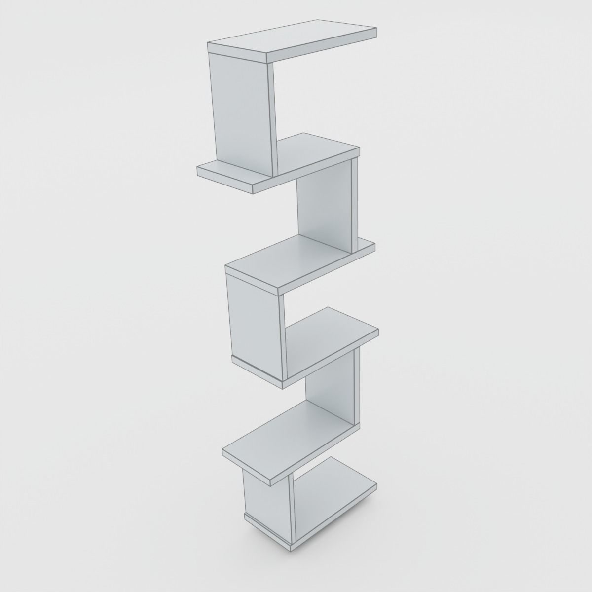 6 Wooden Scandinavian shelves 3D model_11