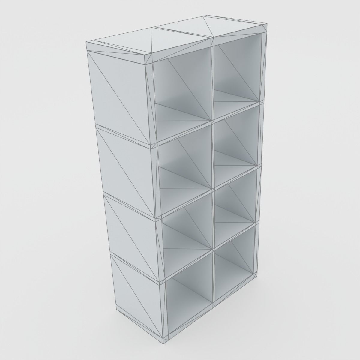 6 Wooden Scandinavian shelves 3D model_7