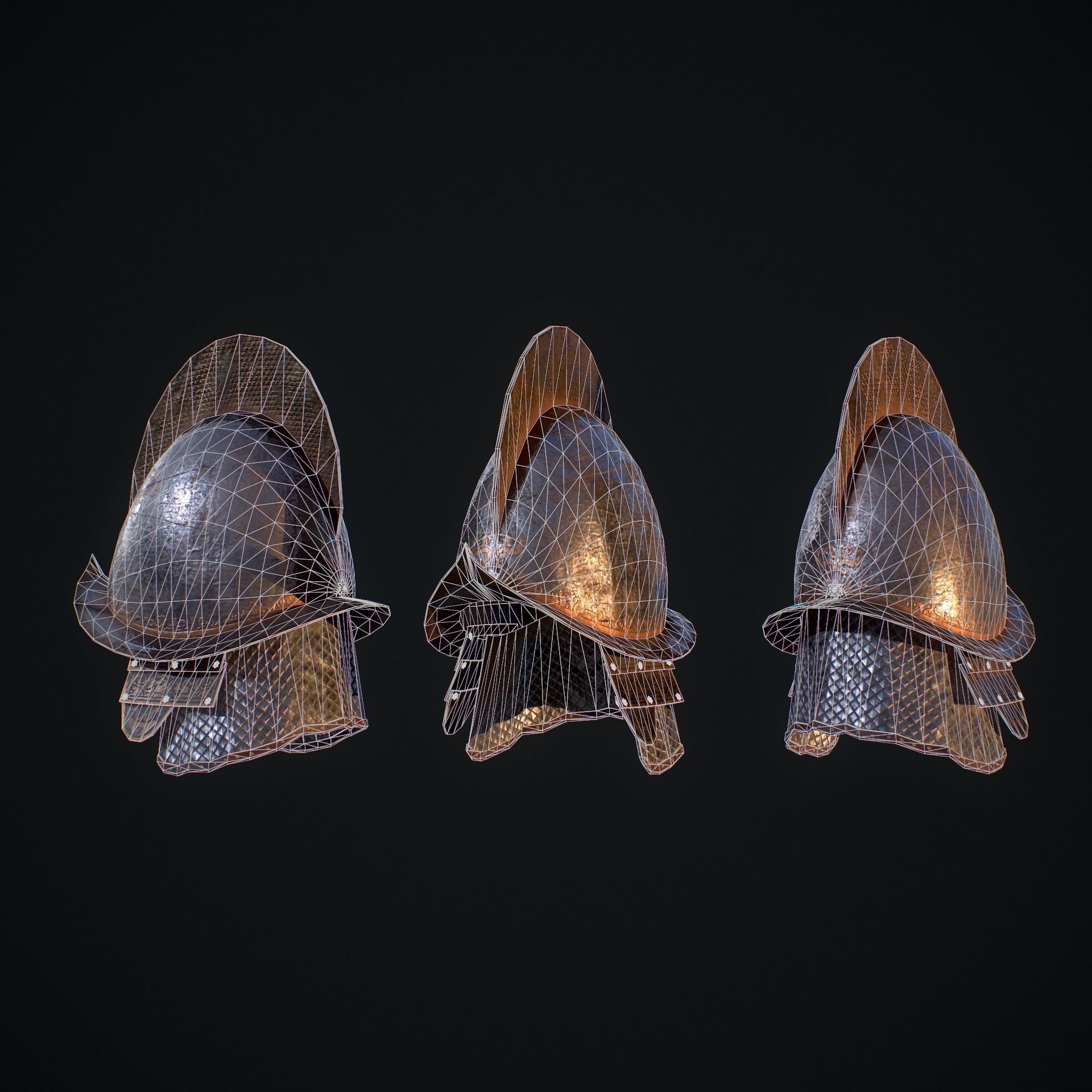 Helmet D200309 Low-poly 3D model_3