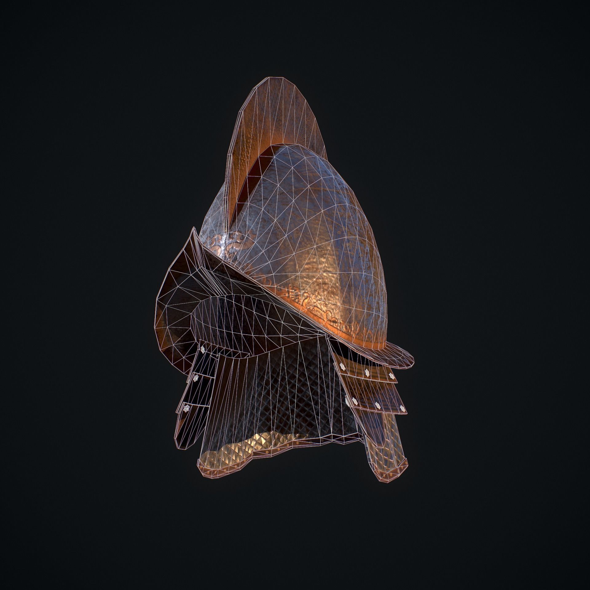 Helmet D200309 Low-poly 3D model_2