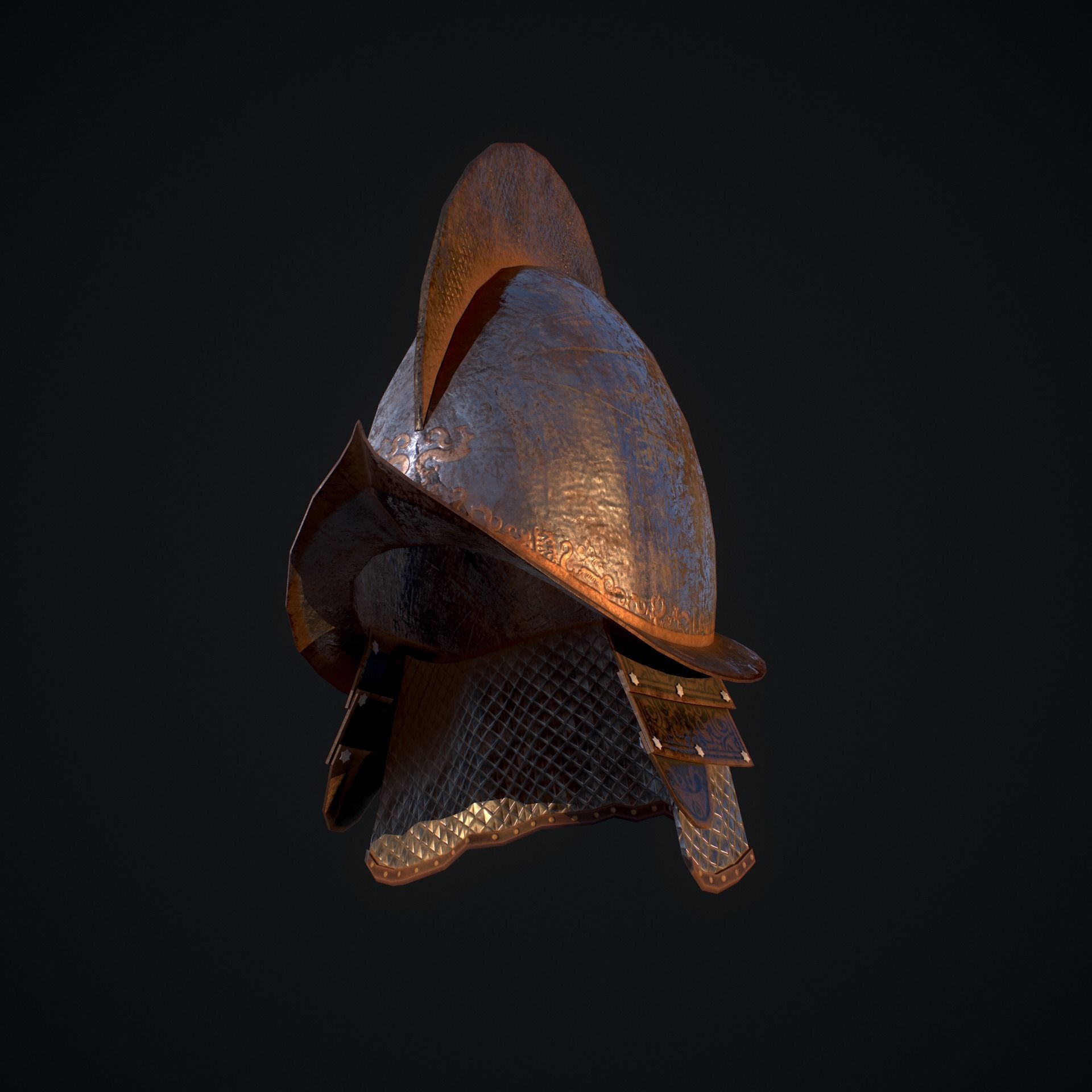 Helmet D200309 Low-poly 3D model_1