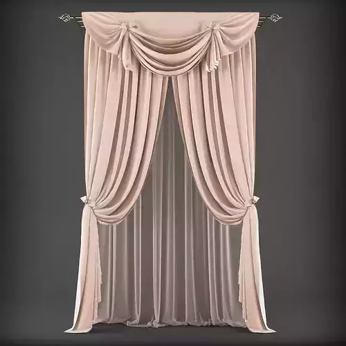 Curtain Low-poly 3D model