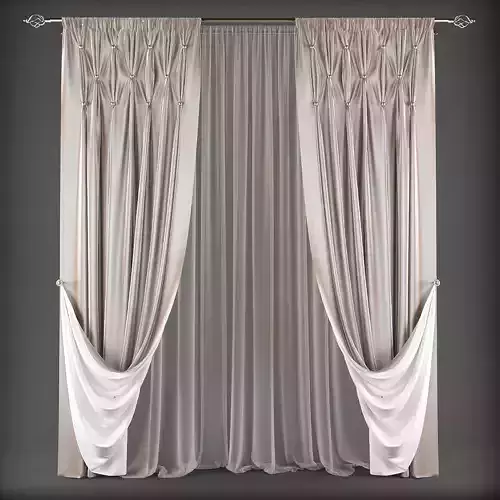 Curtain with drapes