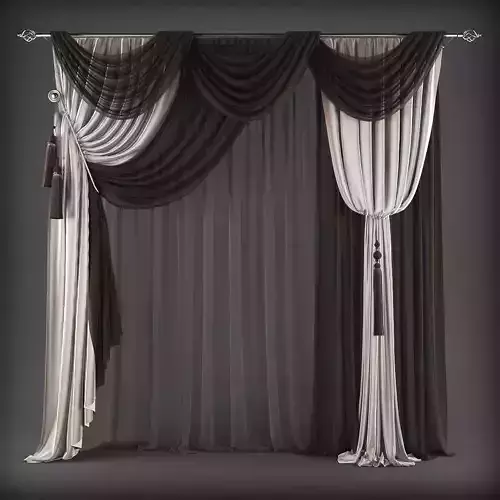 Curtain Low-poly 3D model