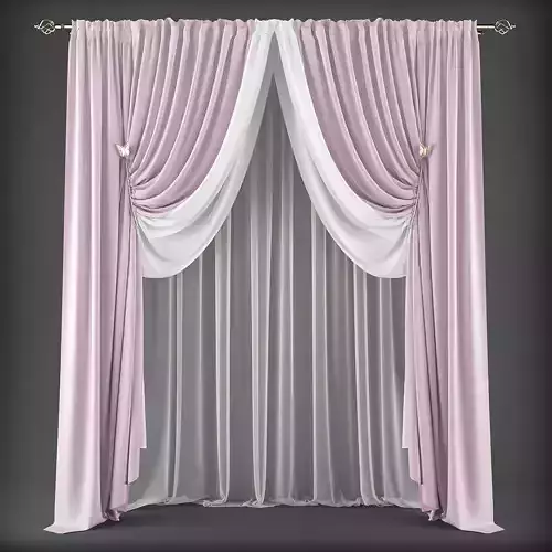 Curtain Low-poly 3D model