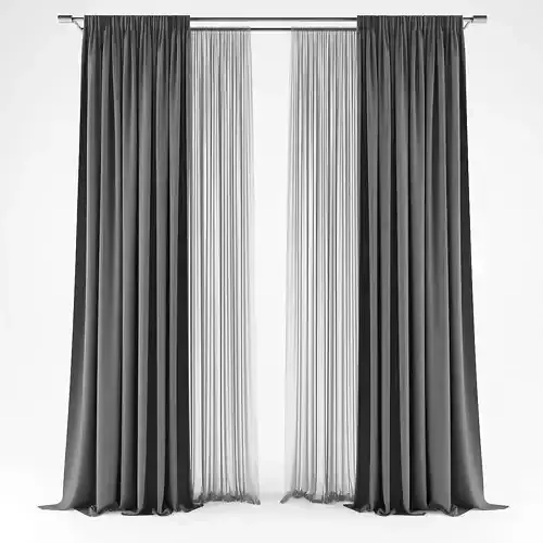 Curtain pair of curtains Low-poly 3D model
