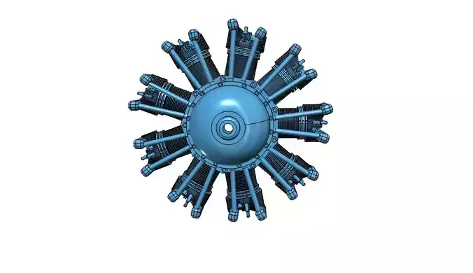 nine cylinder radial engine  3D print model