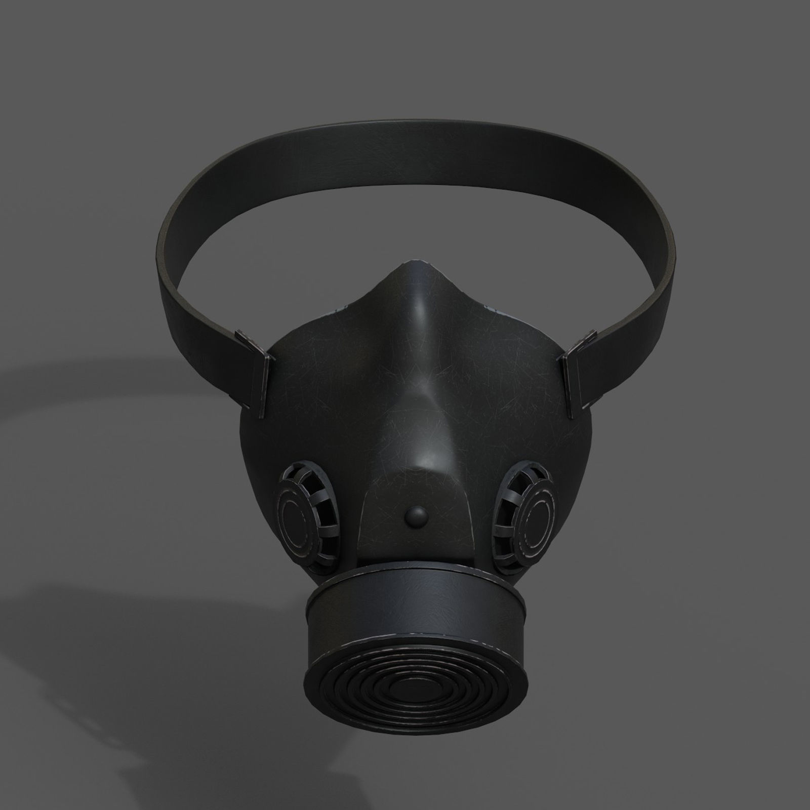 Gas mask helmet 3d model military combat fantasy futuristic  Low-poly 3D model_3