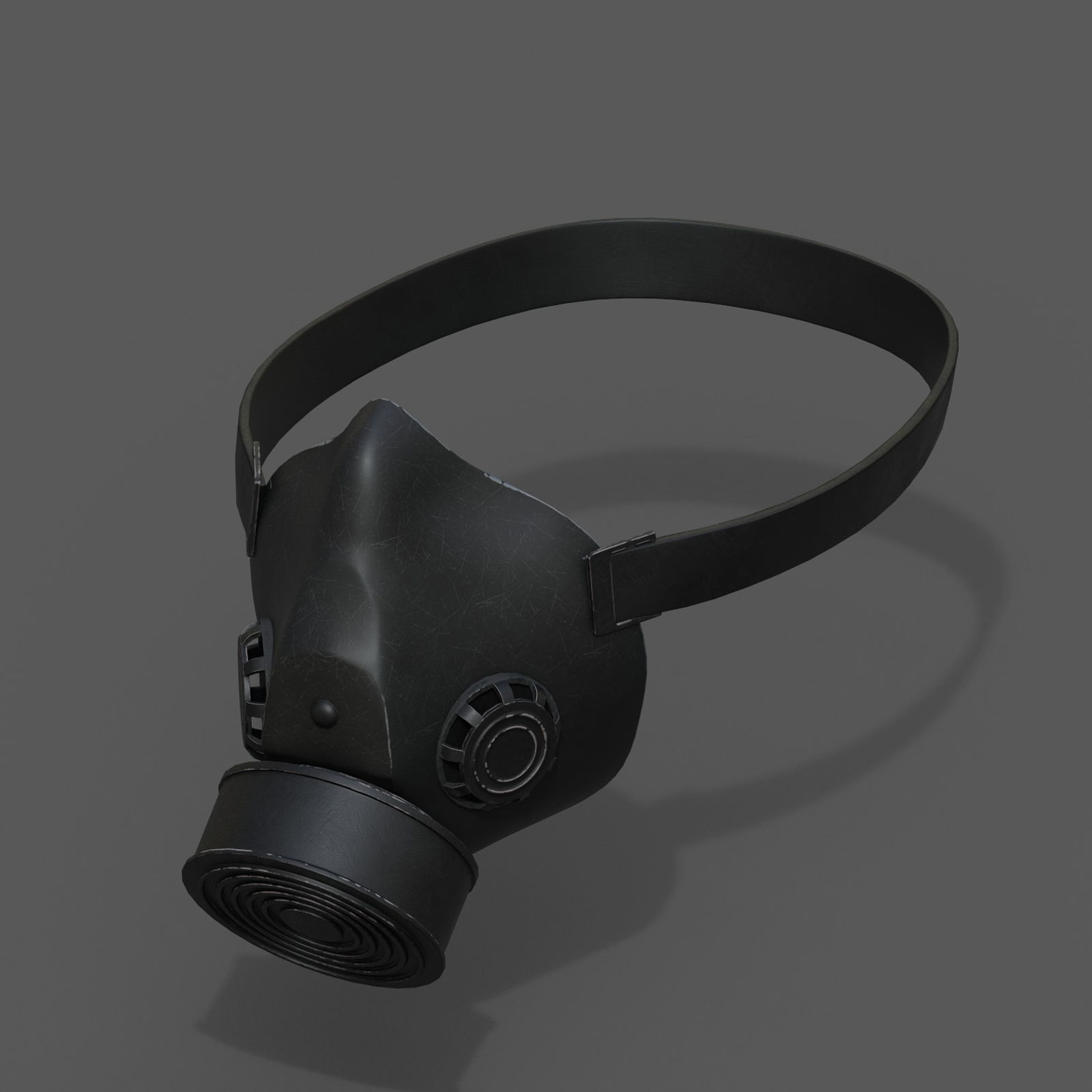 Gas mask helmet 3d model military combat fantasy futuristic  Low-poly 3D model_1