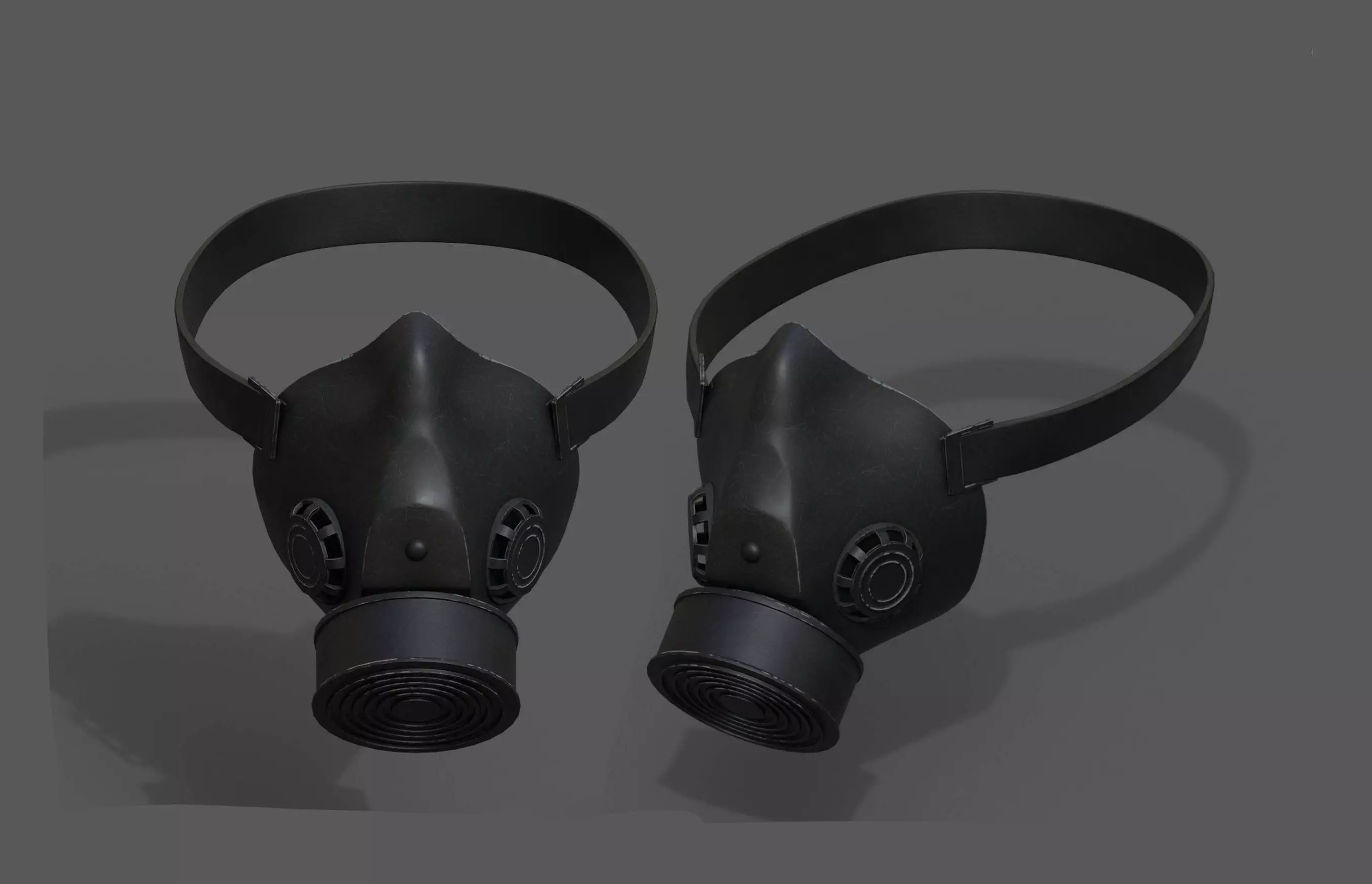 Gas mask helmet 3d model military combat fantasy futuristic  Low-poly 3D model_0