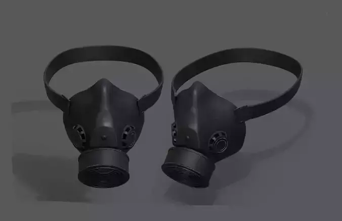 Gas mask helmet 3d model military combat fantasy futuristic  Low-poly 3D model