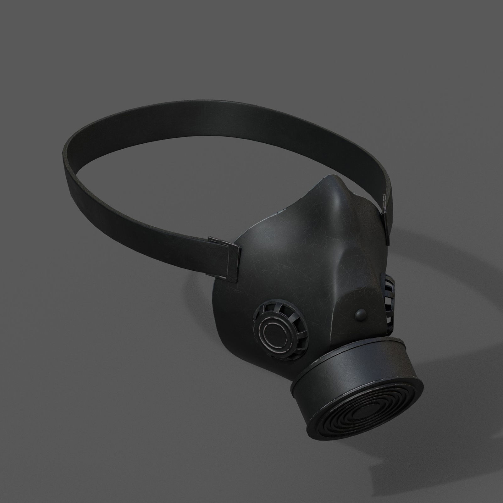 Gas mask helmet 3d model military combat fantasy futuristic  Low-poly 3D model_4