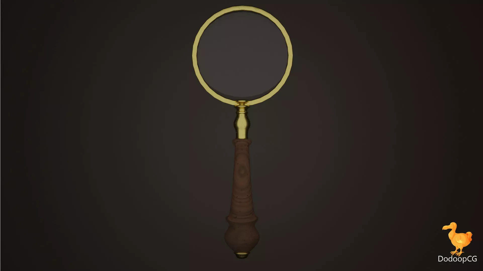 Wooden Old Magnifier - Vintage PBR 3D Model Low-poly 3D model_8