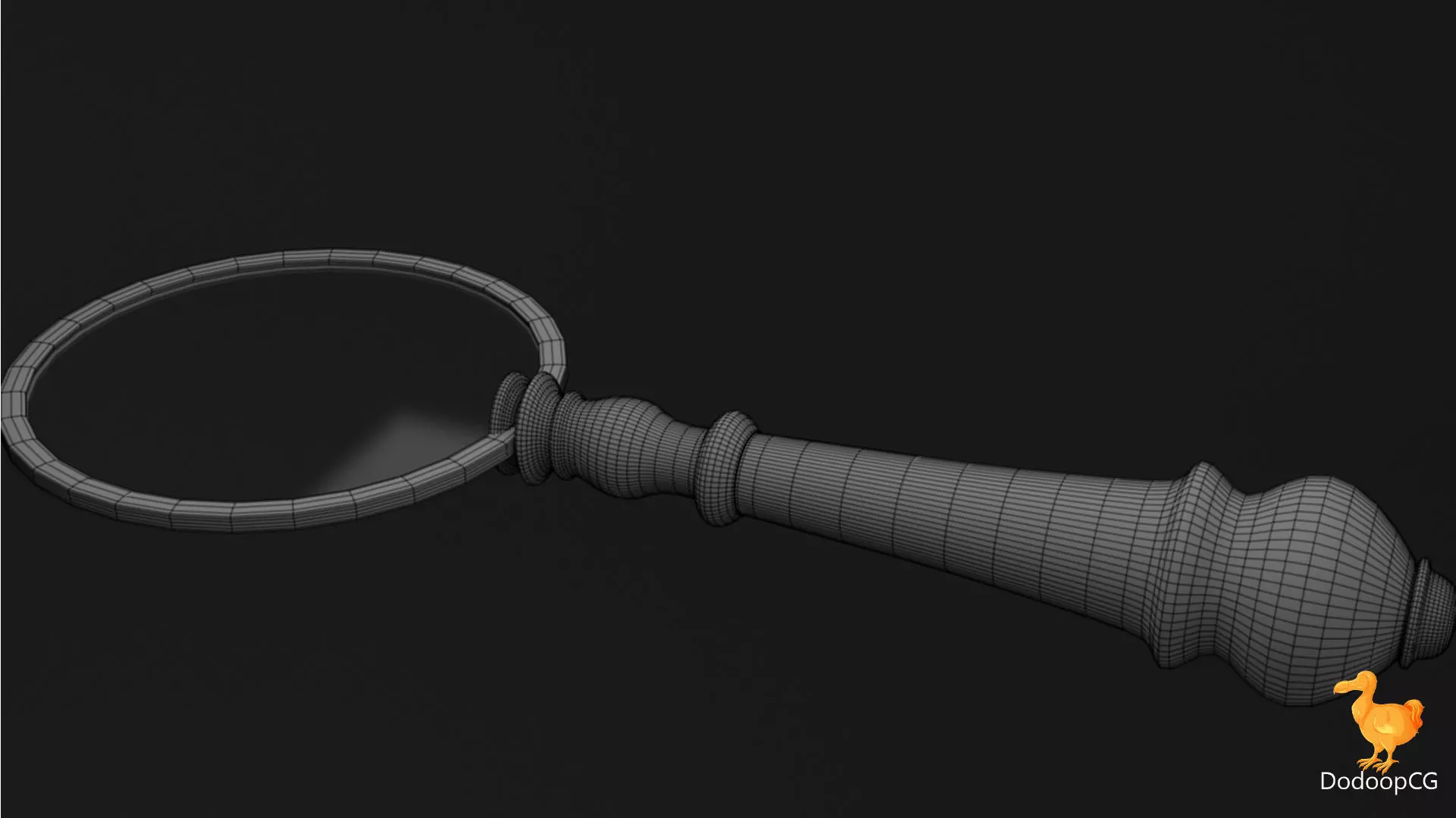 Wooden Old Magnifier - Vintage PBR 3D Model Low-poly 3D model_7