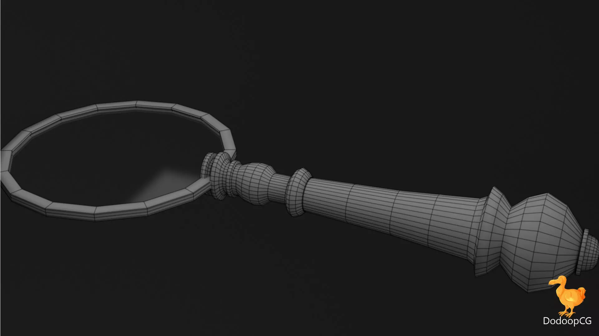 Wooden Old Magnifier - Vintage PBR 3D Model Low-poly 3D model_6