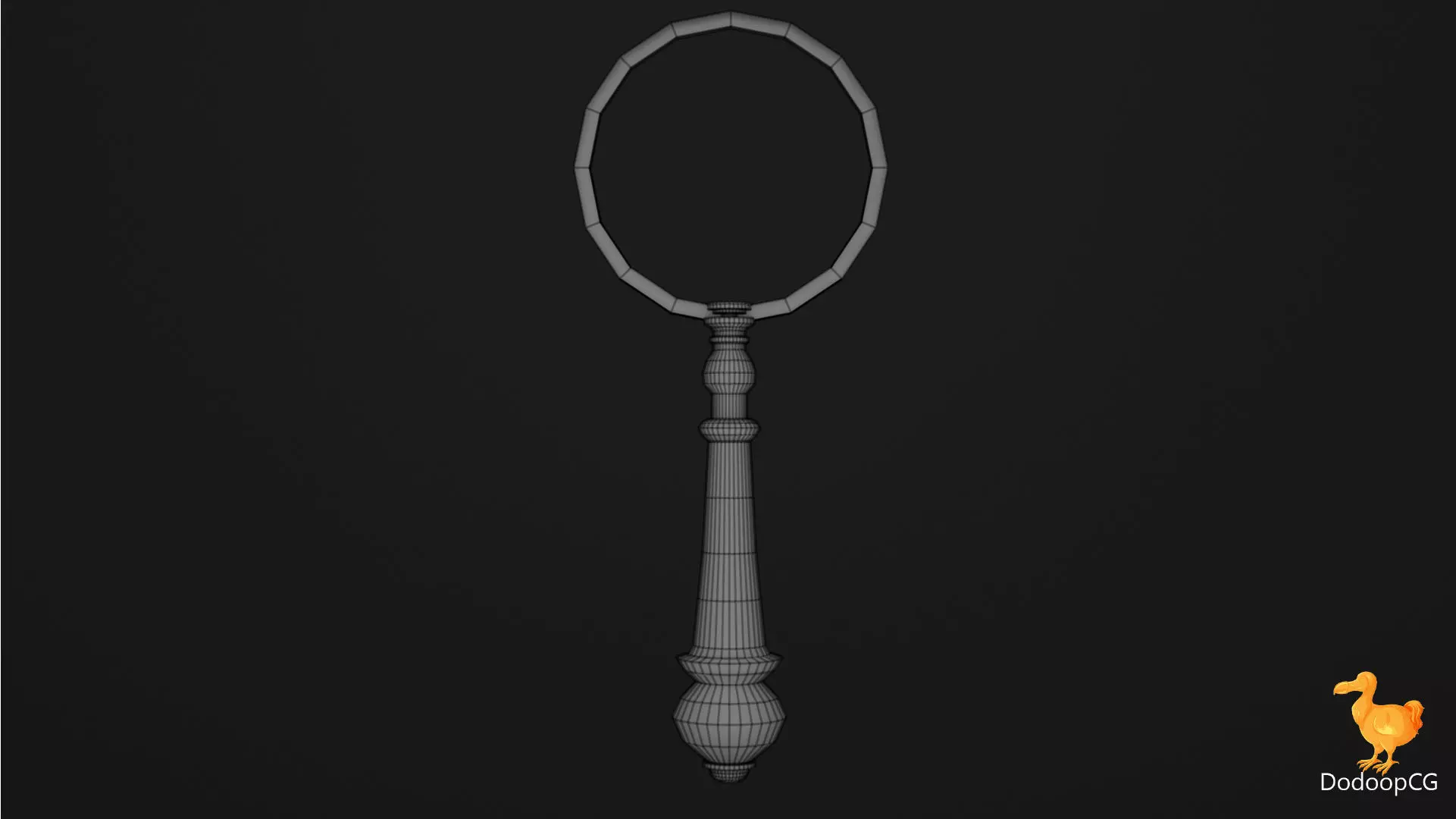 Wooden Old Magnifier - Vintage PBR 3D Model Low-poly 3D model_9