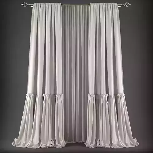 Curtain with ruffles