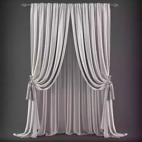 Curtain Low-poly 3D model