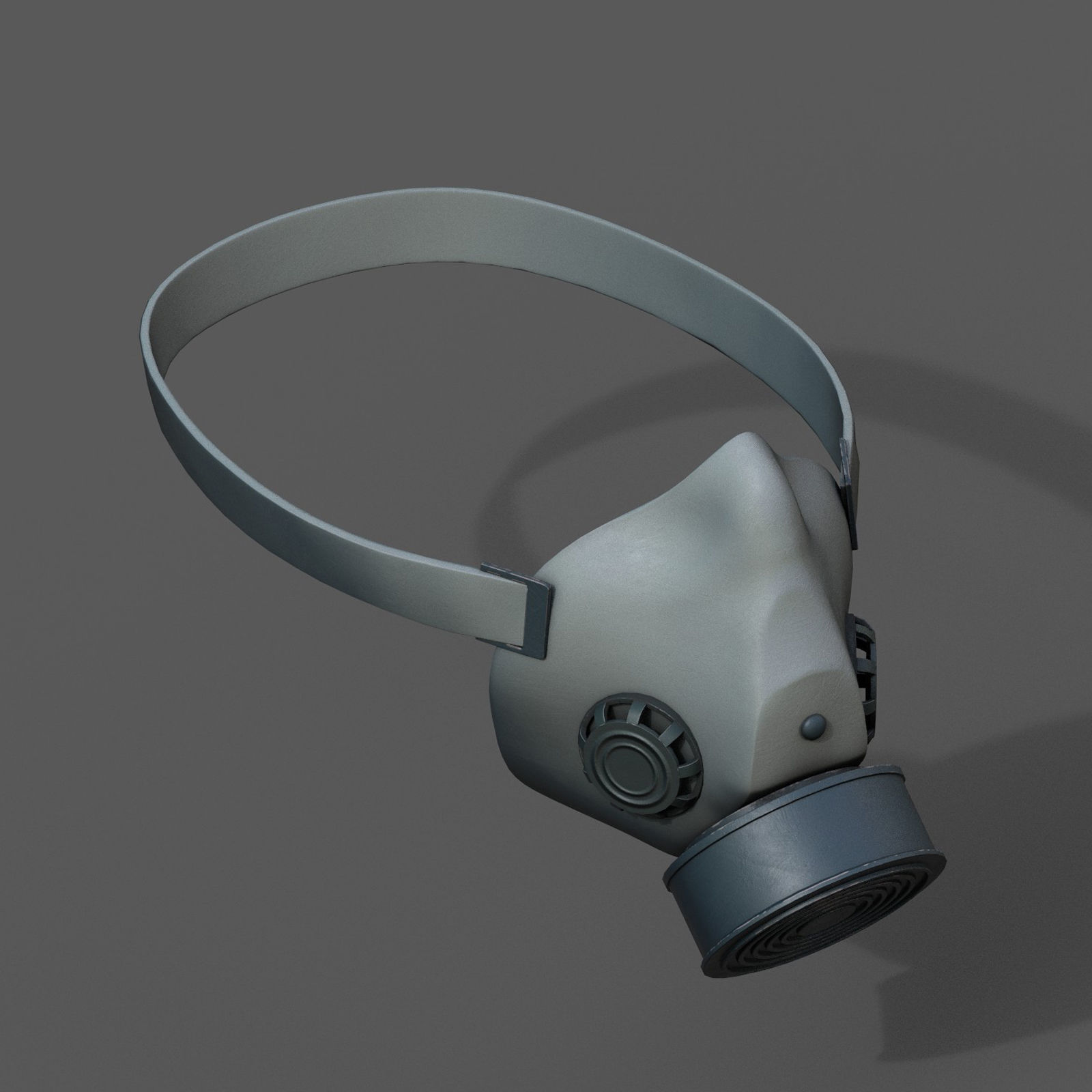 Gas mask helmet 3d model military combat fantasy cyborg space  Low-poly 3D model_3