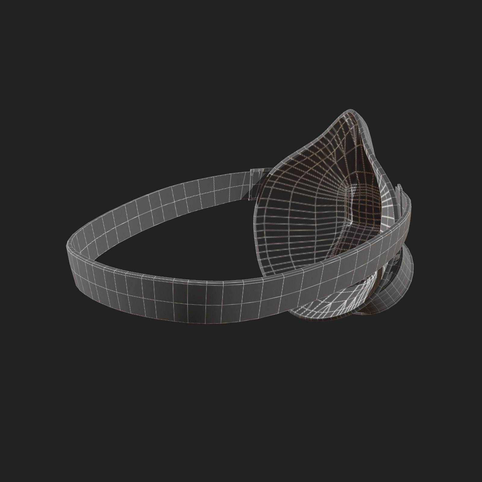 Gas mask helmet 3d model military combat fantasy cyborg space  Low-poly 3D model_9