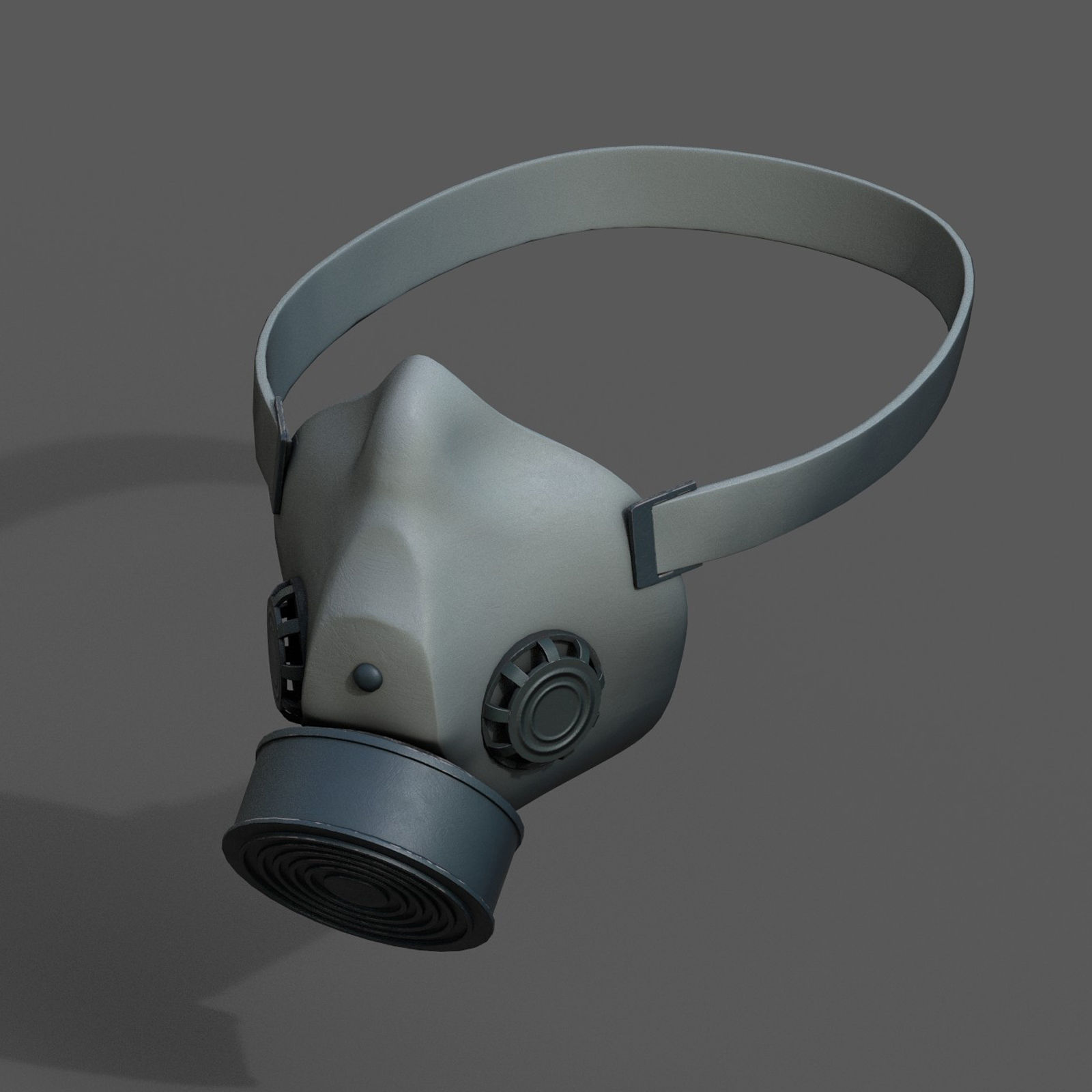 Gas mask helmet 3d model military combat fantasy cyborg space  Low-poly 3D model_4