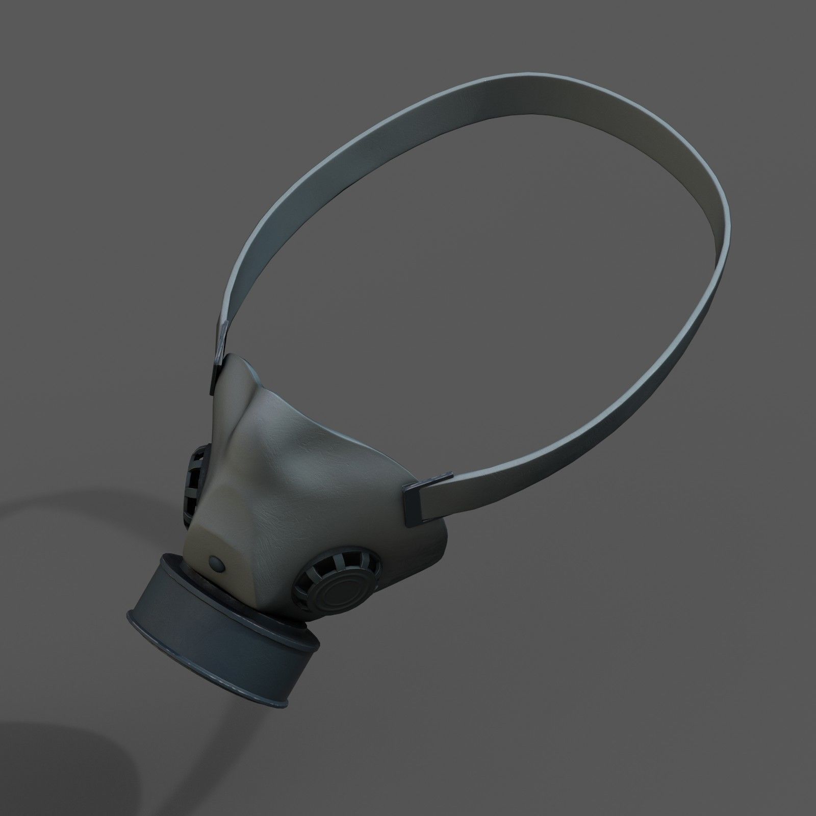 Gas mask helmet 3d model military combat fantasy cyborg space  Low-poly 3D model_5