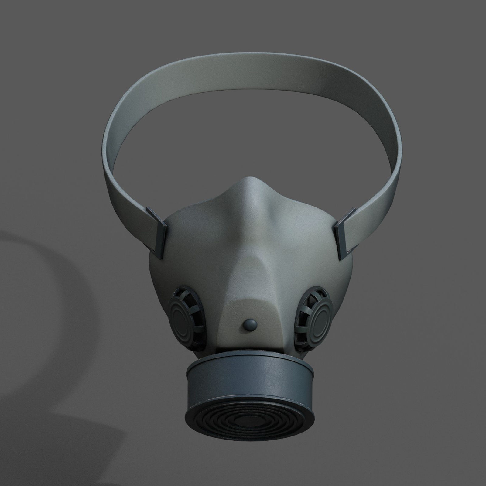 Gas mask helmet 3d model military combat fantasy cyborg space  Low-poly 3D model_1