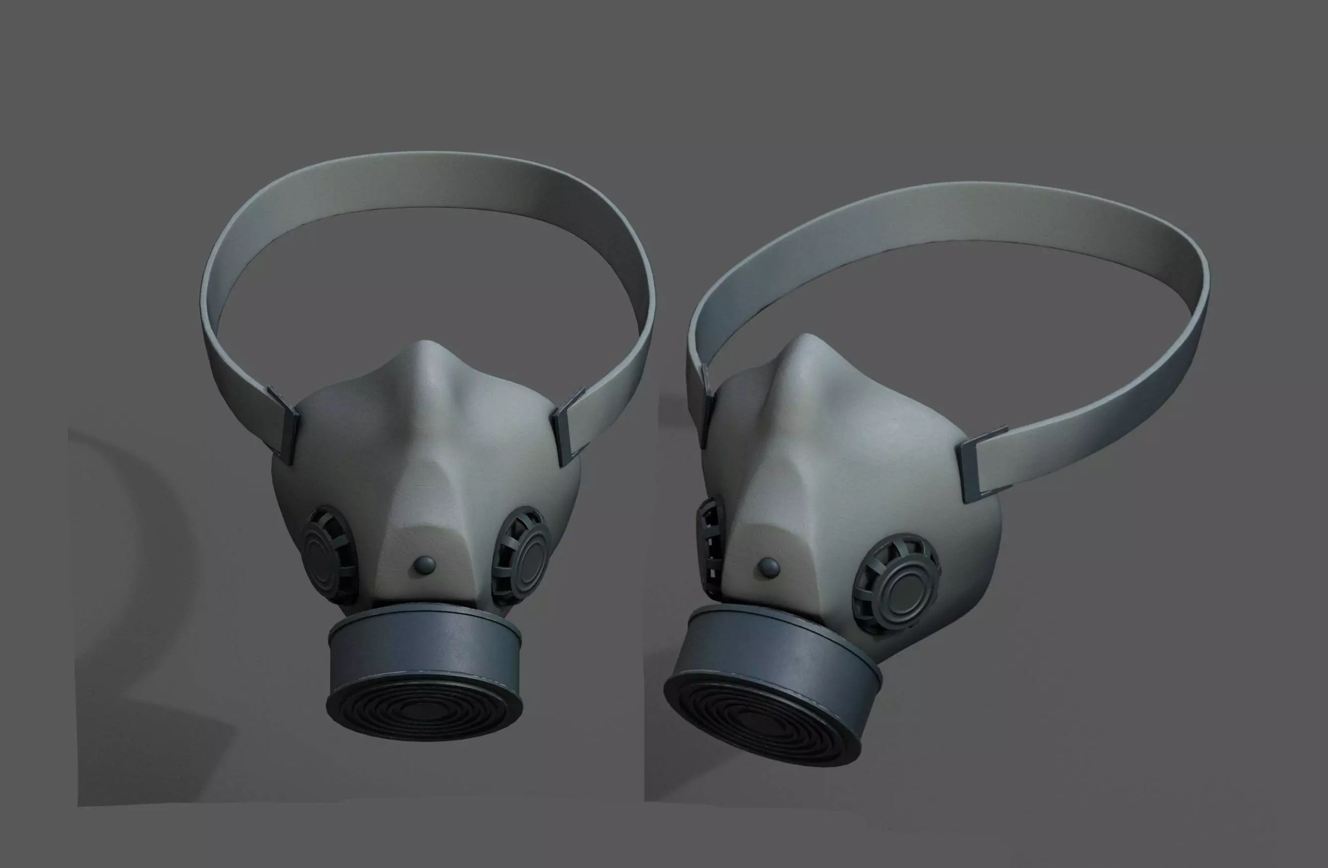 Gas mask helmet 3d model military combat fantasy cyborg space  Low-poly 3D model_0