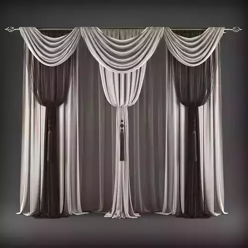 Curtain with drapes