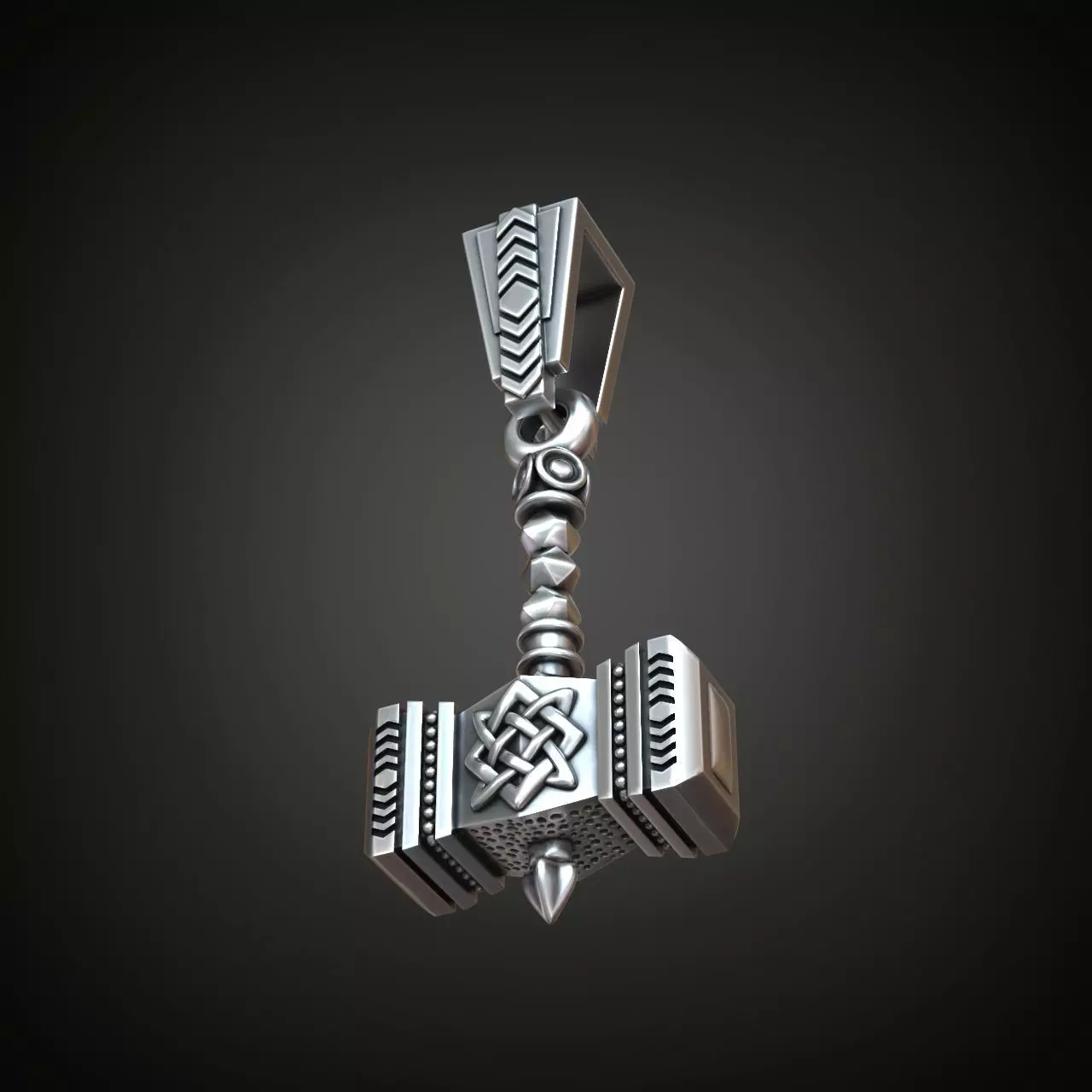 Thor Hammer pendant 3D print model_0