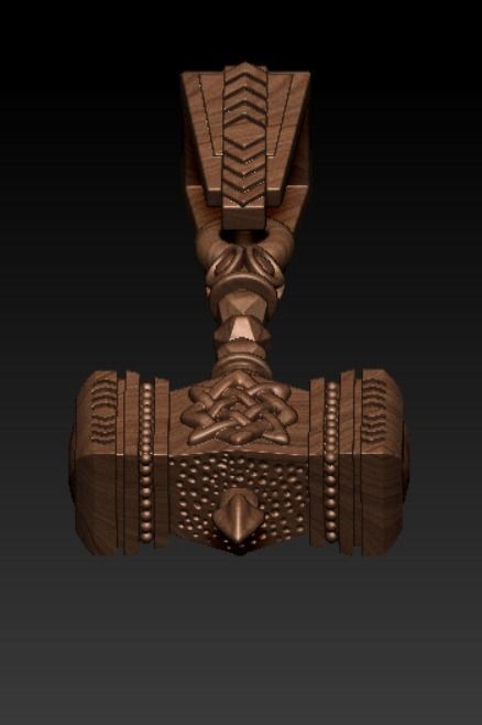 Thor Hammer pendant 3D print model_13