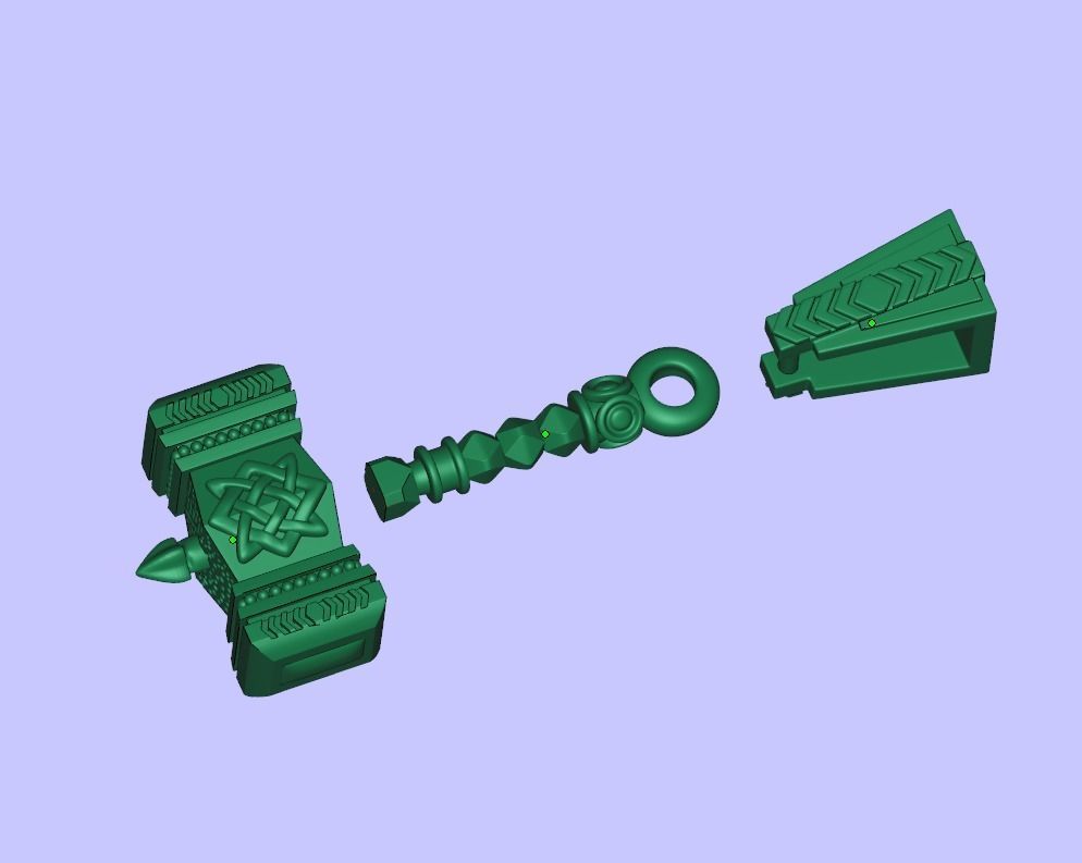 Thor Hammer pendant 3D print model_7