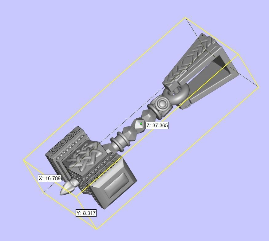 Thor Hammer pendant 3D print model_8