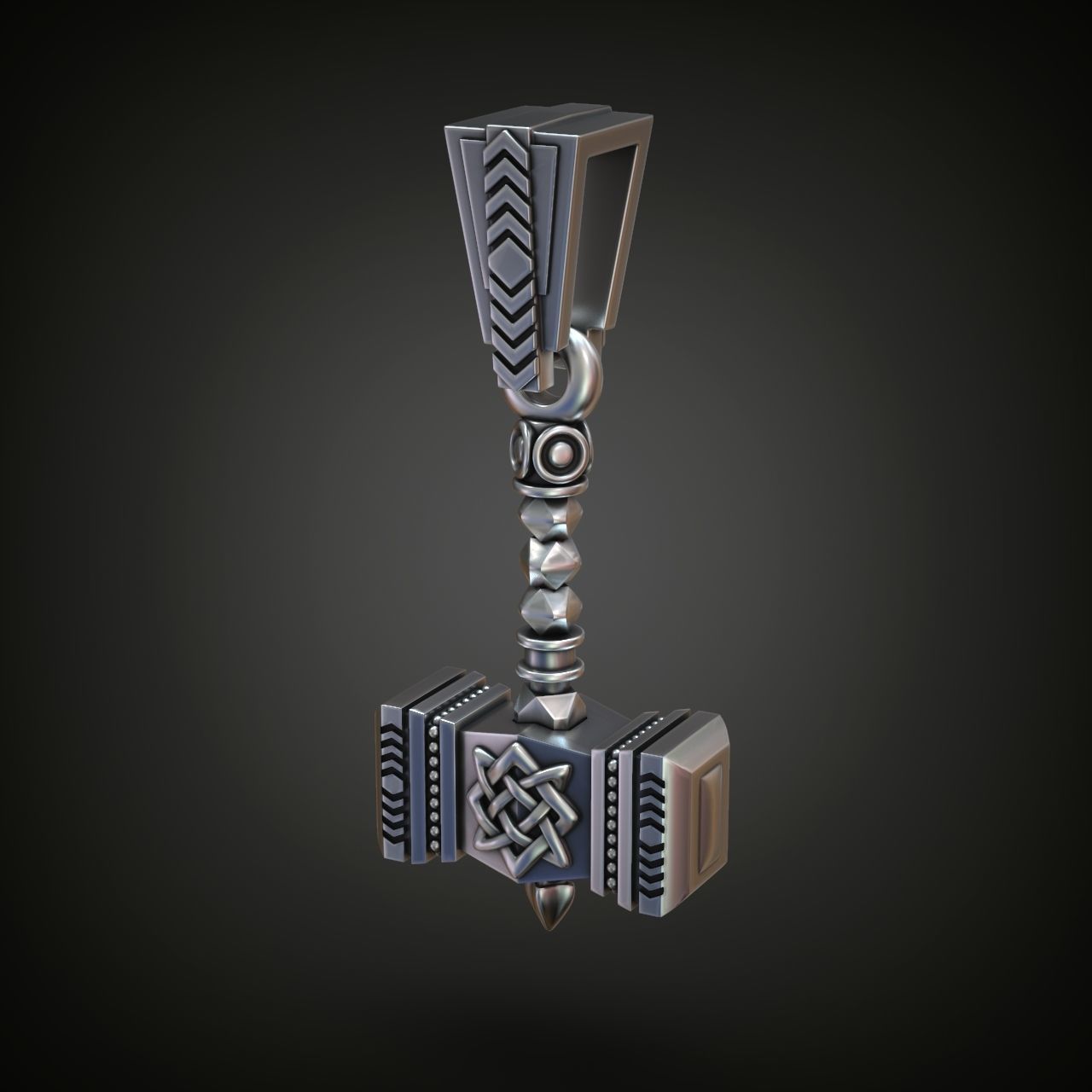 Thor Hammer pendant 3D print model_2