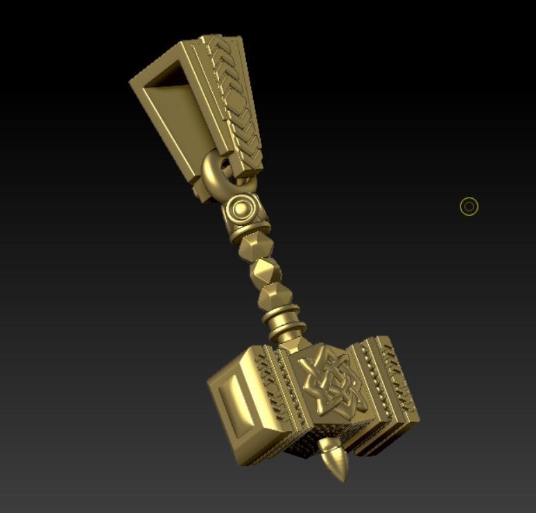 Thor Hammer pendant 3D print model_6