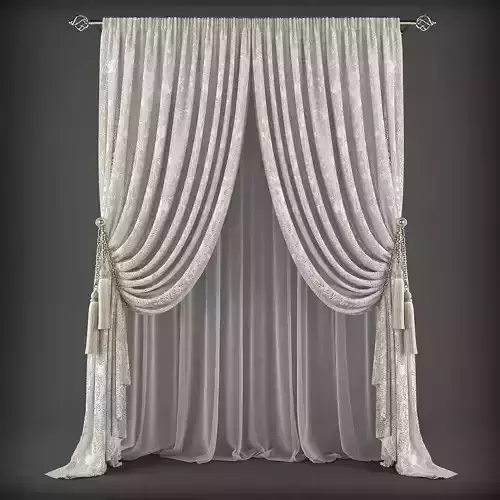 Curtain Low-poly 3D model