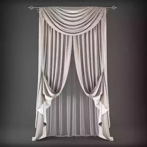 Curtain Low-poly 3D model